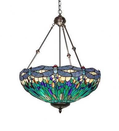 Tiffany Hanginghead Dragonfly 3 Light Inverted Pendant 33 x 22 In by Meyda - 248582
