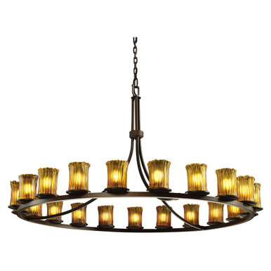 Veneto Luce Dakota 21 Light Oversized Chandelier by Justice Design - GLA-8716-16-AMBR