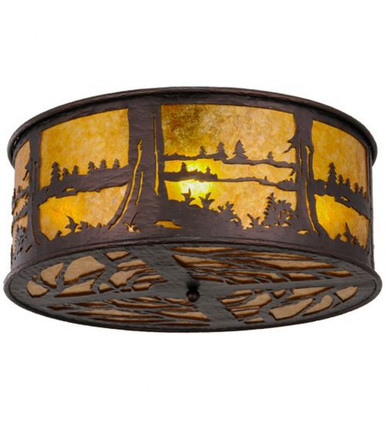 Quiet Pond 28W 4 LED Flush Mount 12 x 26 In by Meyda Tiffany - 148400
