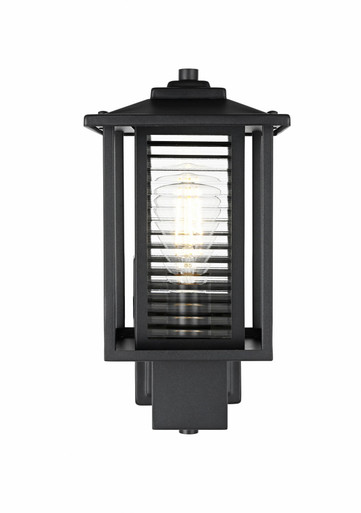 Bouvier 1 Light Outdoor Wall Sconce 14 Inch Tall and 7 Inch Wide by Elegant - OD344W14BK