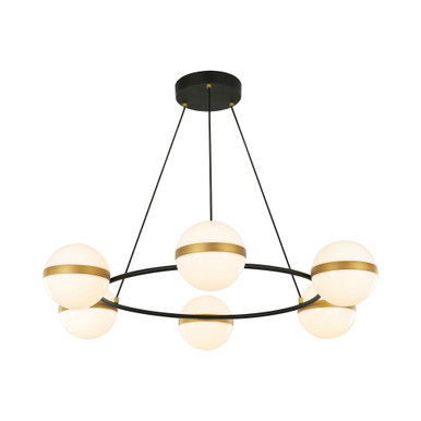 Tagliato 60W LED Chandelier 6.38 Inch Tall and 36 Inch Wide by Alora - CH302006MBBG-UNV