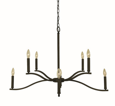 Bridgeport 8 Light Large Chandelier by Framburg - L1190 IRON
