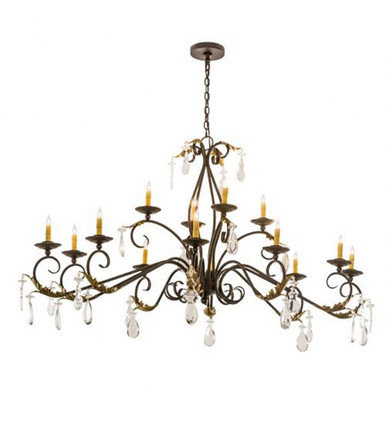 Windsor 14 Light Oblong Chandelier 41 x 38 Inches Wide by Meyda Tiffany - 187263