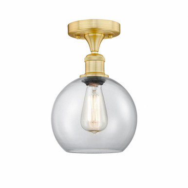 Athens 1 Light Semi Flush Mount 12 Inch Tall and 8 Inch Wide by Innovations - 616-1F-SG-G122-8