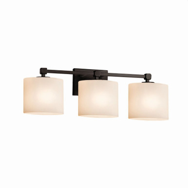 Fusion Tetra 3 Light Oval Opal Glass Vanity Light by Justice Design - FSN-8423-30-OPAL