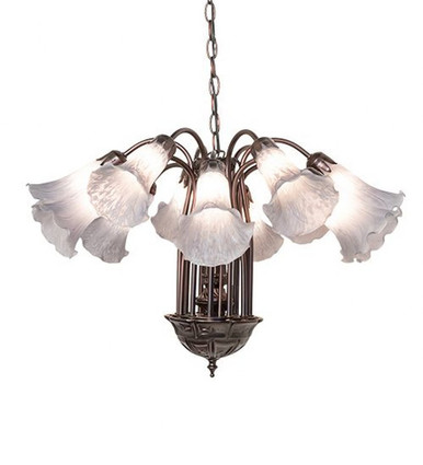 Pond Lily 12 Light Chandelier 18 x 24 Inch by Meyda Tiffany 251601 - 251601