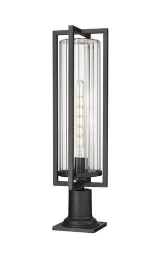 Aura 1 Light Outdoor Pier Mount 27.75 x 8 Inches by Z-Lite - 5013PHBR-533PM-BK
