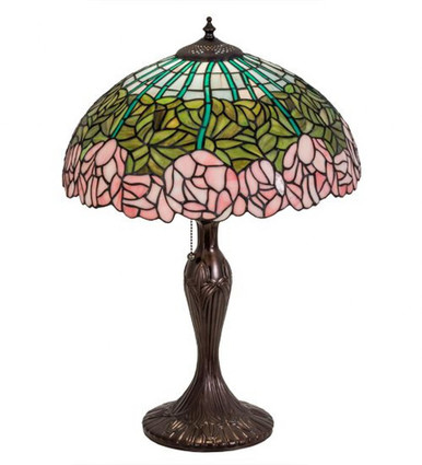 Tiffany Cabbage Rose 1 Light Table Lamp by Meyda Tiffany - 31143