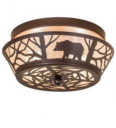 Bear on the Loose 2 Light Flush Mount 6 x 13 In by Meyda Tiffany - 274849