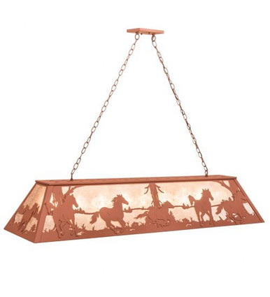 Running Horses 9 Light Oblong Pendant 28 x 17 Inches by Meyda Tiffany - 118368