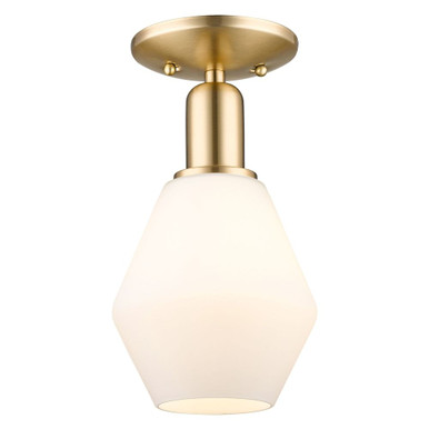 Cindyrella 1 Light Semi Flush Mount 11 Inch and 6 Inch Wide by Innovations - 716-1C-CB-G651-6
