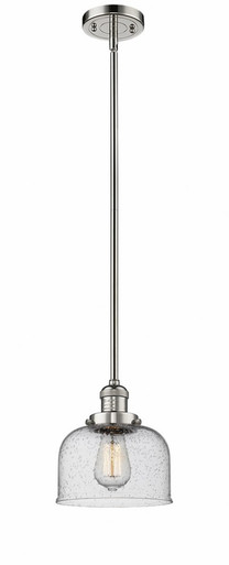 Bell 1 Light Stem Hung Mini Pendant 10 Inch and 8 Inch Wide by Innovations - 201S-PN-G74