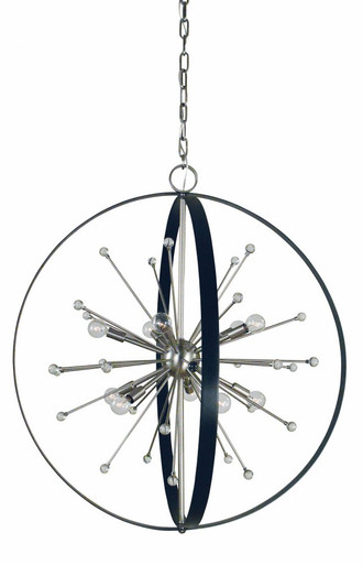 Nucleus 10 Light Large Shpere Chandelier by Framburg - F-L1100 BR/MBLACK