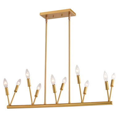 Warwick 10 Light Linear Chandelier 16.25 Inch and 32.25 Inch Wide by Vaxcel - H0306