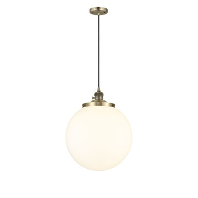 Beacon 1 Light Cord Down Mini Pendant 16.75X13.75 Inch Wide by Innovations - 201CSW-AB-G201-14