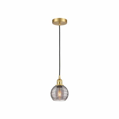 Athens Deco Swirl 1 Light Cord Down Mini Pendant 8.13 X 5.88 by Innovations - 616-1P-SG-G1213-6SM