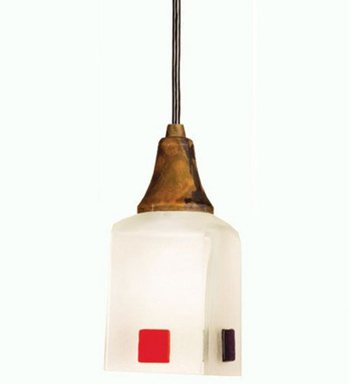 Metro Fusion Psychedelic Baby 1 Light Square Mini Pendant by Meyda - 12412