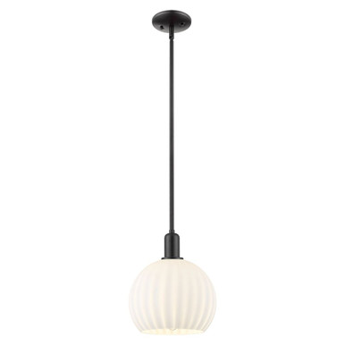 White Venetian 1 Light Stem Hung Mini Pendant 12.38 Inch by Innovations - 716-1S-G1217-10