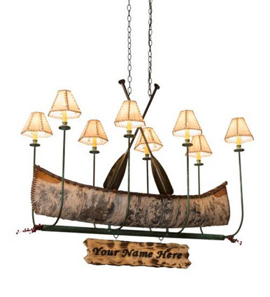 Personalized Canoe 8 Light Chandelier 47 x 24 Inches Wide by Meyda Tiffany - 182904