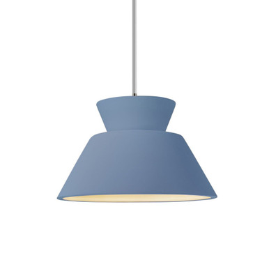 Radiance 10W 1 LED Trapezoid White Cord Pendant by Justice Design - CER-6420-SKBL-CROM-WTCD-LED1-700