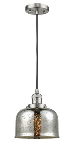 Bell 1 Light Cord hung Mini Pendant 8.88 X 7.75 Inch Wide by Innovations - 201C-SN-G78