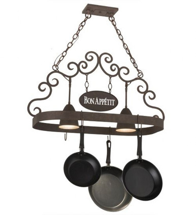 Bon Appetit 2 Light Pot Rack 22.5 x 18 Inches by Meyda Tiffany - 166218