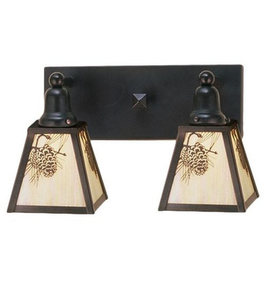 Winter Pine 2 Light Bath Vanity 10 x 17 Inches by Meyda Tiffany - 52460