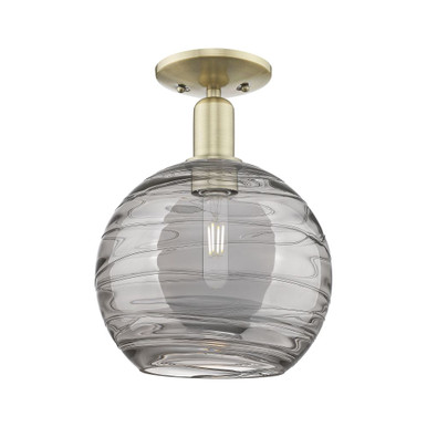 Athens Deco Swirl 1 Light Semi Flush Mount 13.13 X 10 Inch by Innovations - 716-1C-AB-G1213-10SM