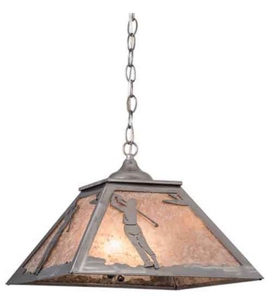 Golf 2 Light Square Pendant 14 x 22 Inches by Meyda Tiffany - 160480