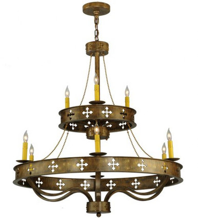 Byzantine 9 Light 2 Tier Chandelier 45 x 38 Inches Wide by Meyda Tiffany - 137956
