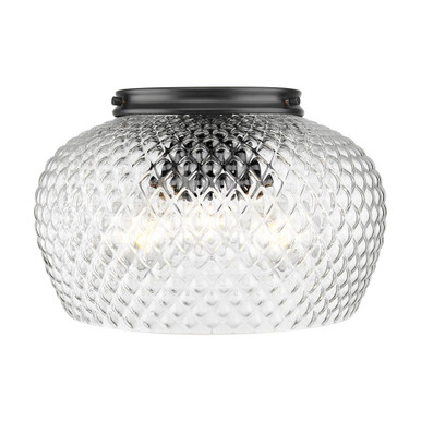 Adeline 3 Light Flush Mount 8.63 Inch Tall and 14 Inch Wide by Golden - 1088-3FM