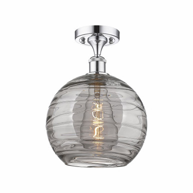 Athens Deco Swirl 1 10 Inch Wide Steel Semi Flush Mount by Innovations - 516-1C-PC-G1213-10SM