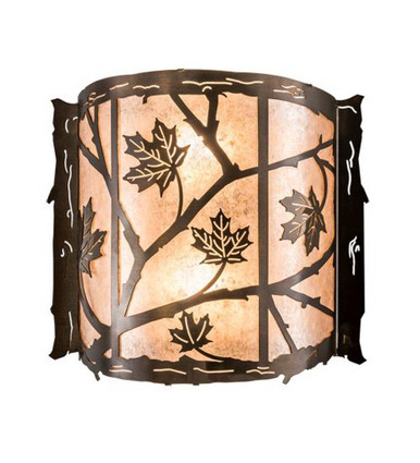Maple Leaf 2 Light Wall Sconce 14 x 15 Inches by Meyda Tiffany - 111643