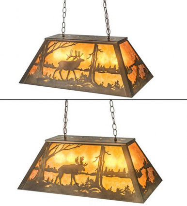 Moose & Elk 6 Light Oblong Pendant 16 x 17 Inches by Meyda Tiffany - 200970