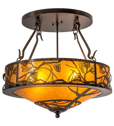 Whispering Pines 4 Light Inverted Pendant 22 x 24 Inches by Meyda Tiffany - 178194
