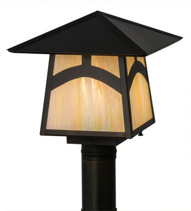 Stillwater Hill Top 1 Light Square Outdoor Post Mount by Meyda Tiffany - 45234