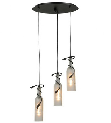 Tuscan Vineyard 120W 3 LED Wine Bottle Cascading Pendant by Meyda - 147536