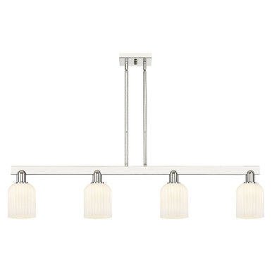 Bridal Veil 4 Light Stem hung Island 9.88X47.75 Inch Wide by Innovations - 716-4I-PN-G559-5GWH