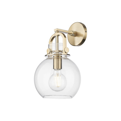 Newton Sphere 1 Light Wall Sconce 14 Inch Tall X 8 Inch Wide by Innovations - 410-1W-CB-G410-8CL