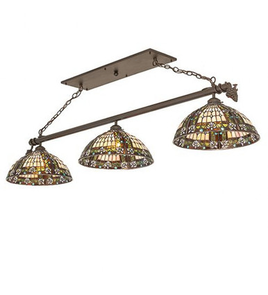 Fleur de lis 3 Light Oblong Pendant 20.5 x 16 Inches by Meyda Tiffany - 248895