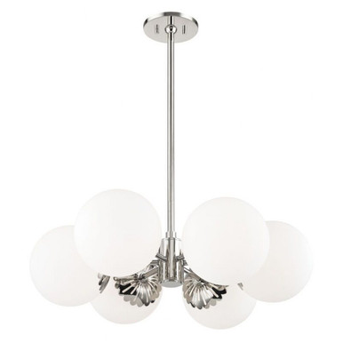 Paige 6 Light Chandelier 8 Inches Tall and 26 Inches Wide by Mitzi - H193806-PN
