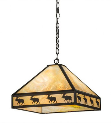 Moose on the Loose 3 Light Pendant 15 x 23 Inches by Meyda Tiffany - 175105