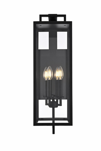 Jairo 4 Light Outdoor Wall Mount 26 Inch Tall and 8 Inch Wide by Elegant - OD809W26BK