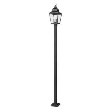 Raphael 3 Light Outdoor Post Mount 120.75 Inch and 12 Inch Wide by Z Lite - 5029PHBS-536P-BK
