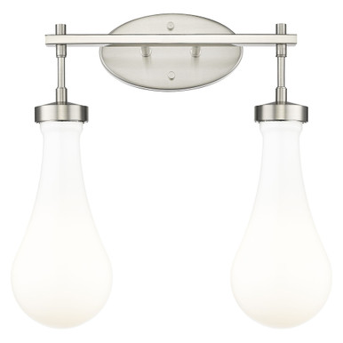 Owego 2 Light Glass Bath Vanity 16.88 Inch X 16.63 Inch Wide by Innovations - 451-2W-SN-G451-5GWH