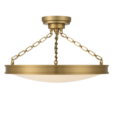 Cameron 40W 1 LED Semi Flush Mount 28 Inch Tall and 24 Inch Wide by Golden - 1700-24SF
