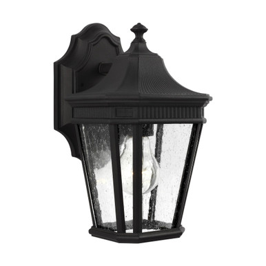 Cotswold Lane 1 Light Seeded Glass Wall Lantern by Generation - OL5420BK