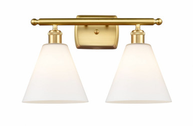 Berkshire Glass 2 Light Bath Vanity 11 Inch and 18 Inch Wide by Innovations - 516-2W-SG-GBC-81