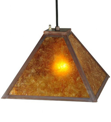 Mission Prime 1 Light Square Pendant 12 x 17 Inches by Meyda Tiffany - 138621