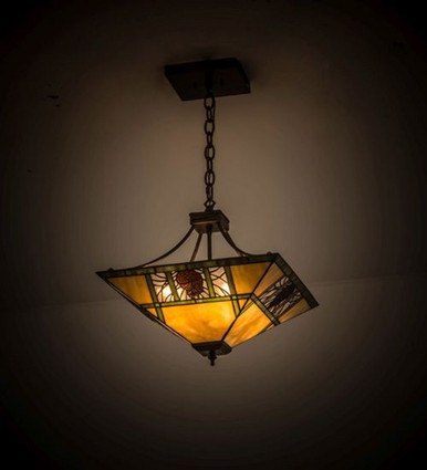 Pinecone Ridge 4 Light Square Inverted Pendant 20 x 24 Inch by Meyda - 177465
